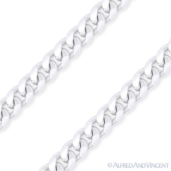 Sterling Silver Italian Curb Chain 3.3mm Solid 925 Italy  1.9mm Miami Curb Link Italian Chain Necklace in Solid .925 Sterling Silver 26\